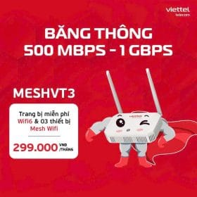Gói Meshvt2 Tốc độ Không Giới Hạn Trang Bị Thêm 3 Wifi Mesh