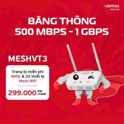 Gói Meshvt2 Tốc độ Không Giới Hạn Trang Bị Thêm 3 Wifi Mesh
