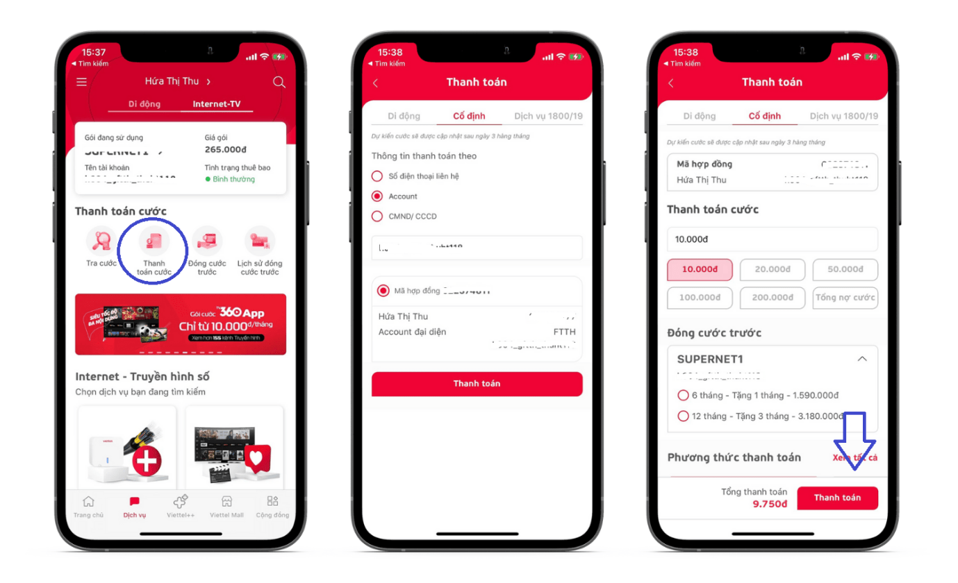 Cách Thanh Toán Cước Internet Viettel