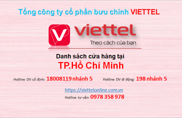 Các cửa hàng Viettel tại TP Hồ Chí Minh