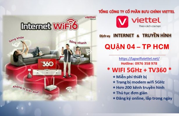 Lắp đặt wifi và truyền hình Viettel Quận 4 TP.HCM
