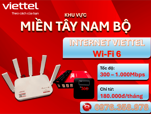 Lắp đặt wifi Viettel các tỉnh khu vực Tây Nam Bộ