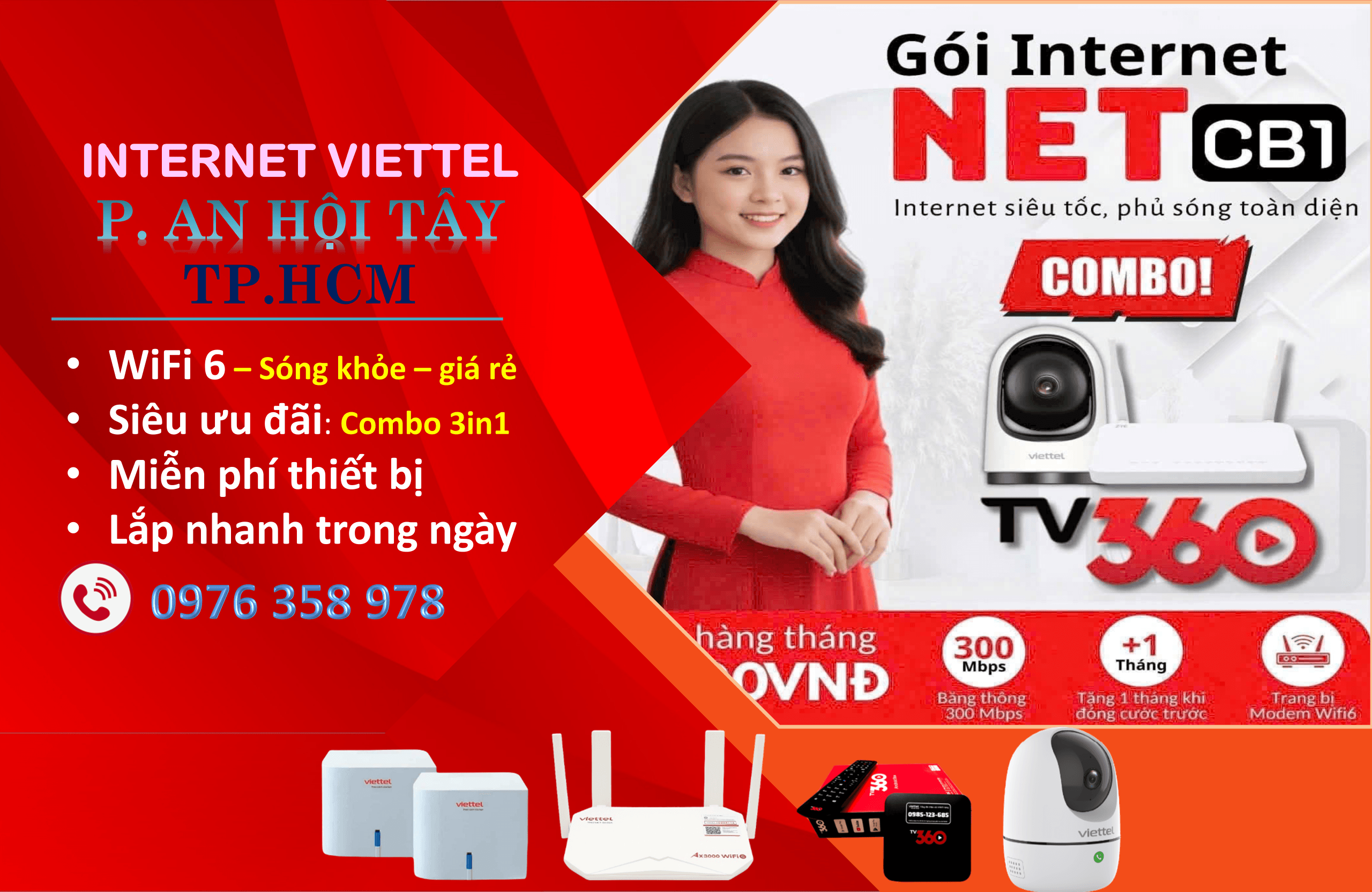 Lắp Wifi Viettel Phường An Hội Tây Tphcm - Internet Wifi 6 giá rẻ, tốc độ cao, lắp đặt nhanh