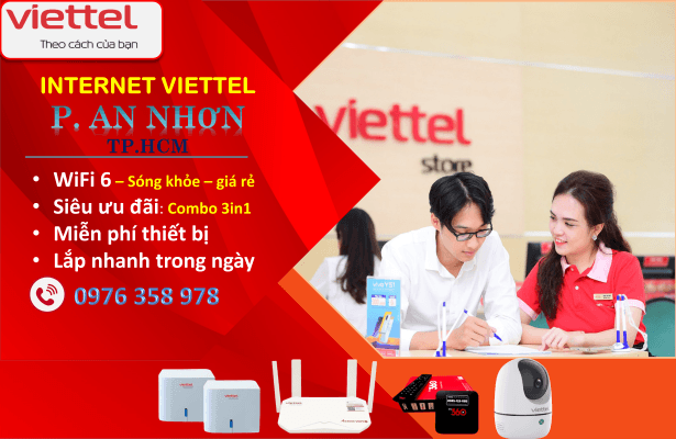 Lắp wifi Viettel Phường An Nhơn - Mạng wifi 6 giá rẻ, tốc độ cao, lắp đặt nhanh.