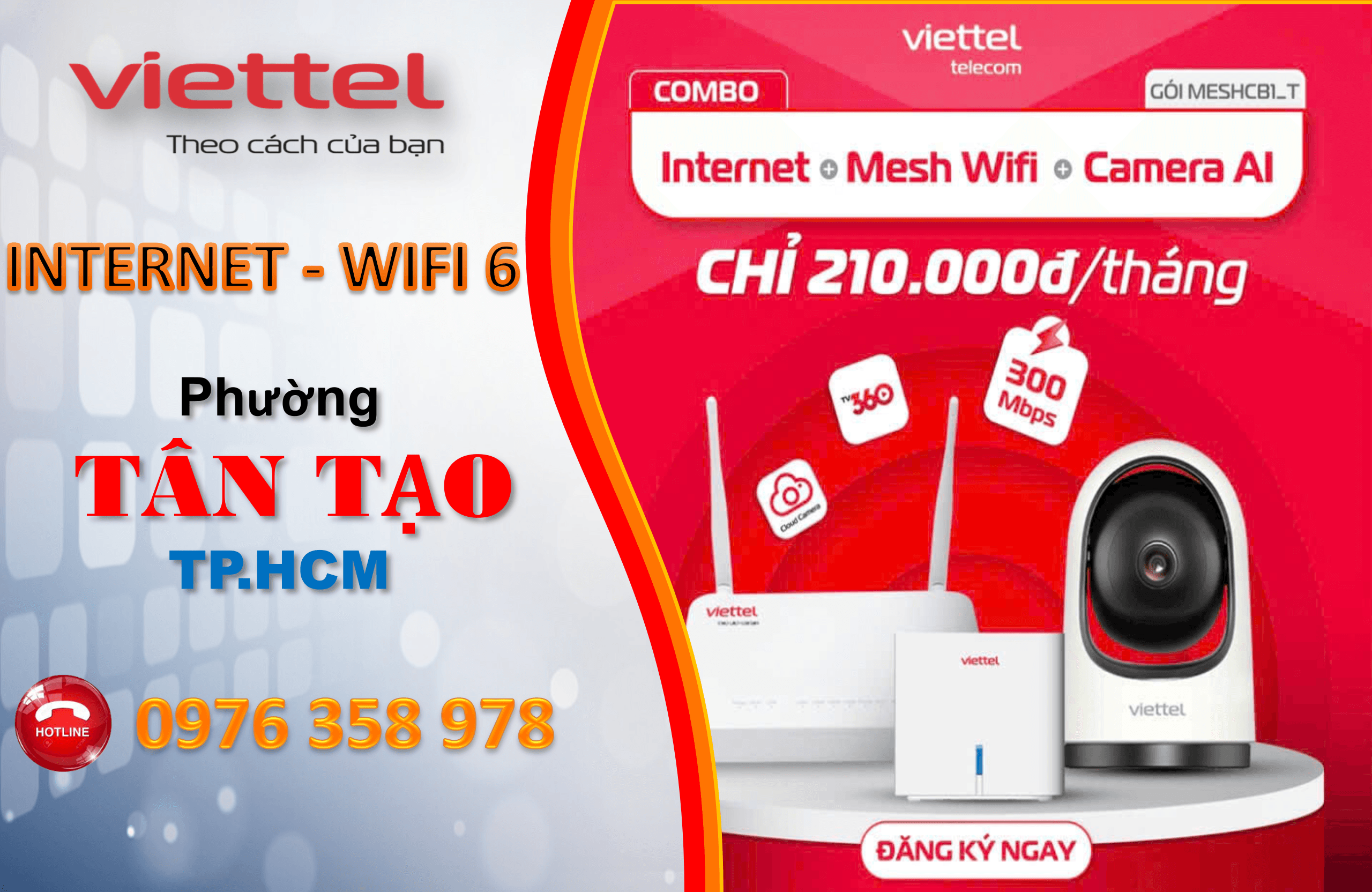 Lắp wifi Viettel phường Tân Tạo TPHCM - hạ tầng XGSPON tốc độ cao kết hợp công nghệ WiFi 6 phủ sóng r.ộng